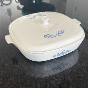 Vintage Corning Ware B-23 Blue Cornflower 10" Casserole Dish w/ Pyroceram Lid